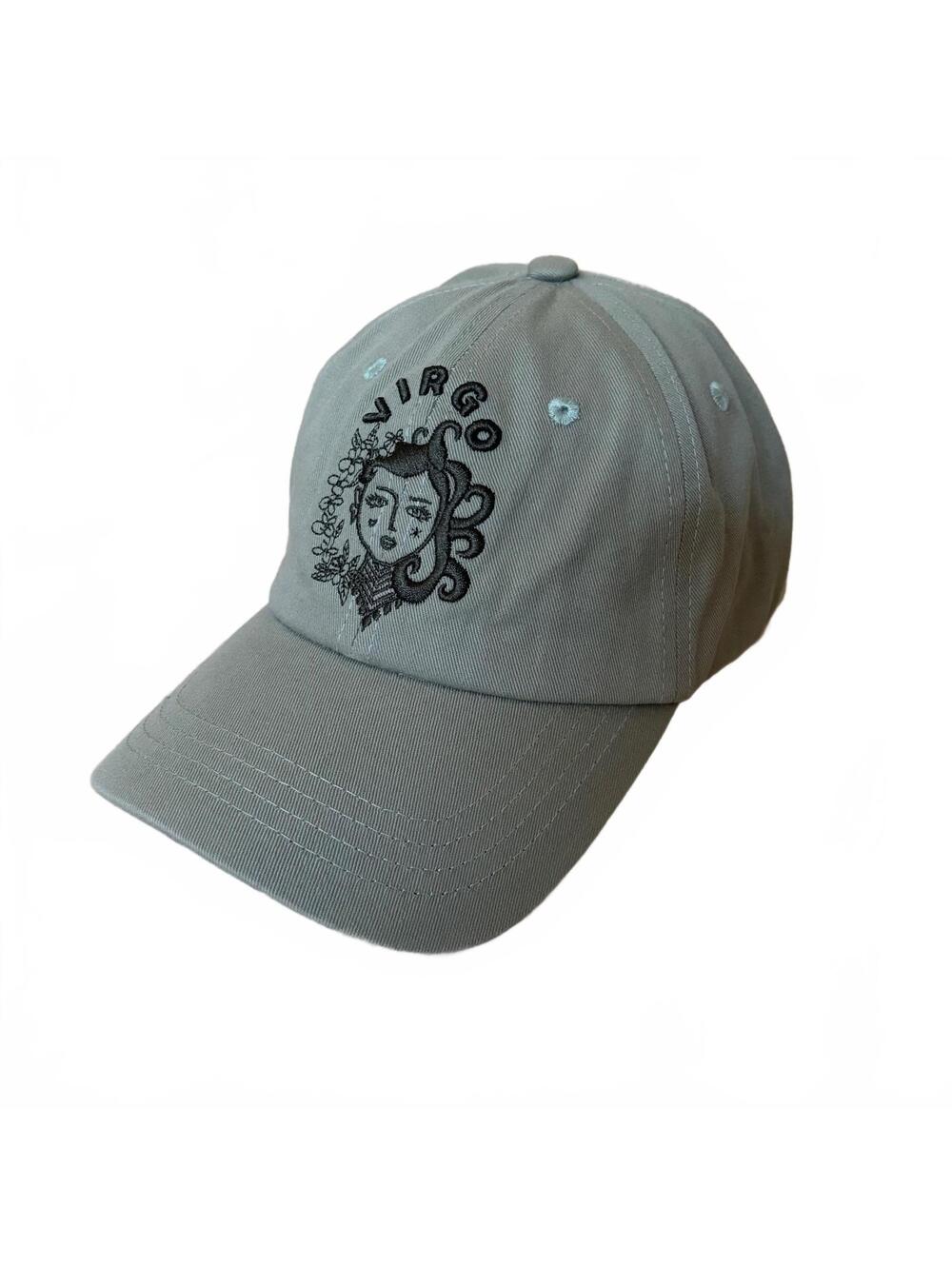 Anthropologie Virgo Baseball Cap Hat Embroidered Zodiac Sign Green